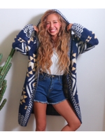 【anap mimpi】ネイティブフード付シャギーニットカーディガン/IV