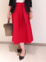 タイプライターフレアースカート/レッド