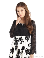 ビジュー付レーストップス/ピンク