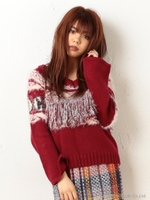 フリンジフレアトップス/ブラック