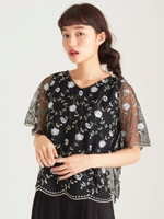 【WEB限定価格】総チュール刺繍プルオーバー/ブラック柄