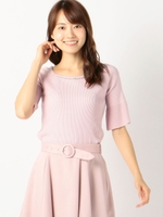 袖フレアースクエアニット/ベビーピンク