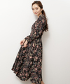中花柄カシュクールワンピース