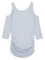 【emmi yoga】カップインドレープロングカットソー/SAX