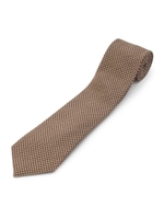 スパンシルク千鳥格子ネクタイ/ベージュ(052)