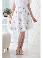 花柄フレアＳＫ/シローブルー