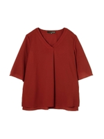 ◆大きいサイズ◆[WEB限定カラー・パープル][洗える]スリットブラウス/ピンコッタ5(055)