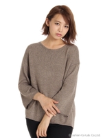 アンゴラMIXボートネック7分袖PO/グレー