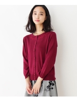 フラワー刺しゅうニットカーディガン/キャメル(041)