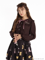 セーラー刺繍ブラウス/ブラウン