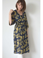 リリー柄シフォンロングカーディガン/ネイビー(120)