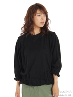 度詰天竺シャーリングカットソー/キャメル