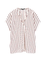 ◆大きいサイズ◆[洗える]マルチストライププリントブラウス/ホワイト(030)