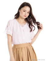 お袖パールレトロ袖カットソー/ワイン