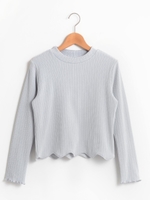 ヘムスカラップリブプルオーバー/アイボリー