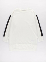 袖ライン裏毛ワンピース/ホワイト