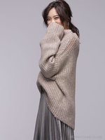 ハイネックワイドプルオーバー/Dオレンジ