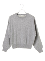 ・クルーネックゆるニットプルオーバー/ブラック