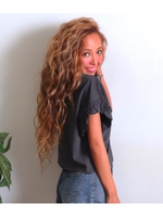 【ANAP】スカルプリント袖フリルTシャツ/L.GRY