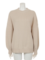 【Marie Hill】ボリュームスリーブワイドニット/ホワイト