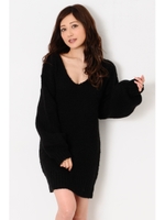 パフスリーブスラブニットワンピース/IVORY