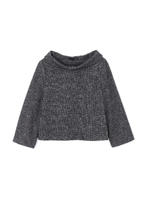 ◆大きいサイズ◆コットンウールジャージーブラウス/ネイビー(120)