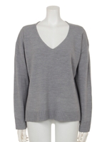 ウオッシャブルカシミヤタッチVネックニットPO/T.GRY