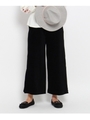 カットコーデュロイスリットワイドパンツ/ブラック(019)