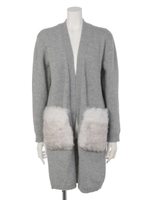 ポケットフェイクファーコ―ディガン/GRY