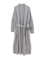 ロングニットカーディガン/杢グレー