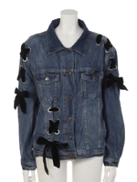 【ANAP】ベロアリボンデニムジャケット/BL