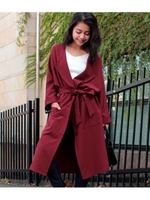 とろみ素材ロング丈JK/ワイン(026)