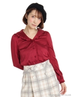 フリルセーラーブラウス/レッド