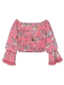 Tea party柄オフショルトップス/PNK
