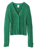 V NECK CHENILLE CARDIGAN/ブラック