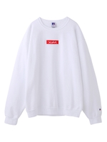 【X-GIRL×RUSSELL】BOX LOGO CREW SWEAT TOP/ホワイト