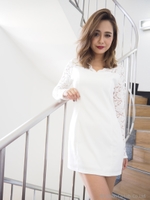 スカラップレースワンピース/BLK