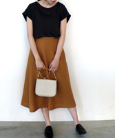 リネンライクフレアスカート