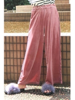 ［TGC着用］パイピングラインベロアパンツ/PK(090)