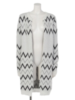 【ANAP】シャギーギザギザ柄カーディガン/ホワイト(001)