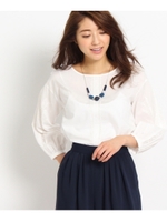 【WEB限定カラーあり】刺繍スリーブブラウス/カーキ(027)