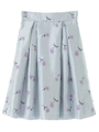 【スカート】シャンタン刺繍スカート/グレー