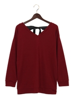 バックリボン/チュニック/ボルドー