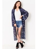 フラワーペイズリーカーデ/NAVY