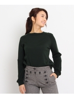 【洗える】ケーブルボリューム袖ニット/ネイビー(093)