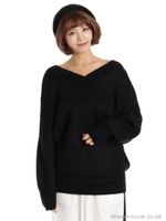 バックレースアップニット/ピンク