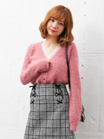 フェザーコンパクトV カーディガン/オフホワイト