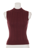 モックネックノースリニット/ワイン