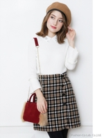 レトロ台形ミニスカート/ブラック