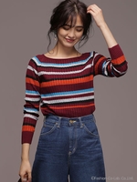 マルチカラーボーダーニット/パターン2